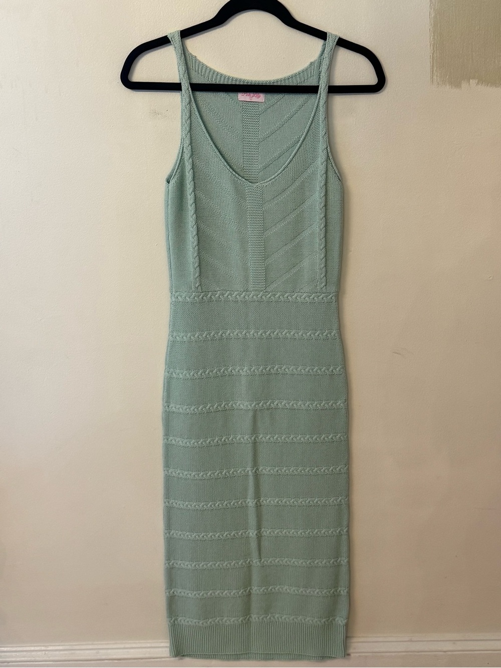 Pink Lily Mint Green Sleeveless Knit Midi Dress